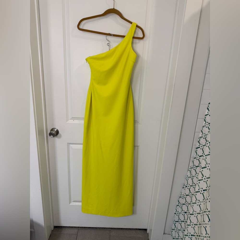 Solace London One-Shoulder Bright Yellow Gown